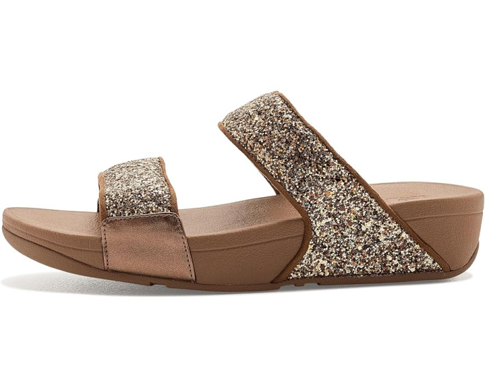 Блестящие сандалии-слайды FitFlop Lulu с двумя ремешками
