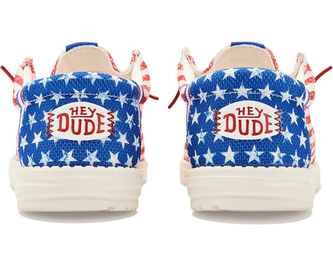 Кроссовки Hey Dude Wally Americana с хлопковым верхом и эластичными шнурками