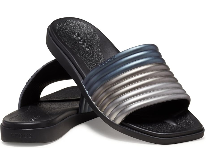 Сандалии-слипоны Crocs Miami с квадратным носком и ребристым ремешком