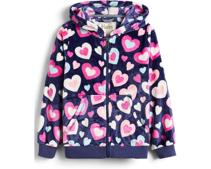 Hatley детская флисовая кофта Bunches of Hearts с цветочным узором