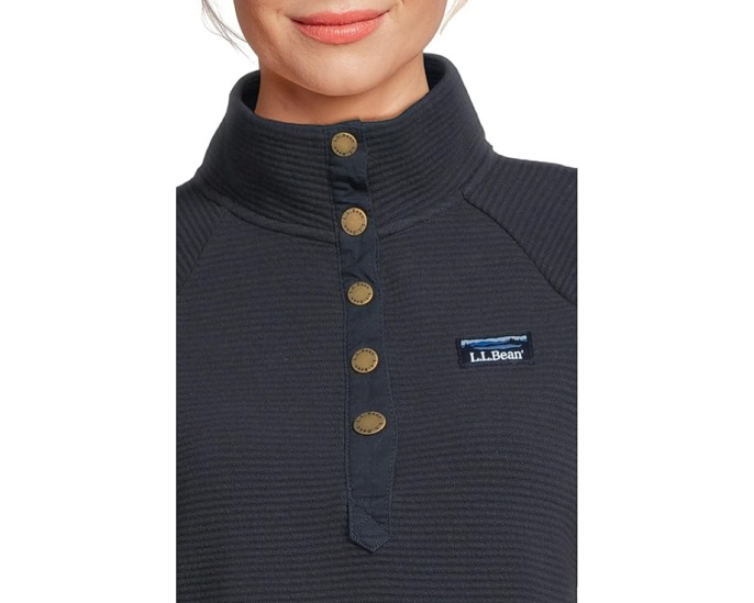 L.L.Bean Свитер Lakewashed Ottoman Knit с кнопками на воротнике