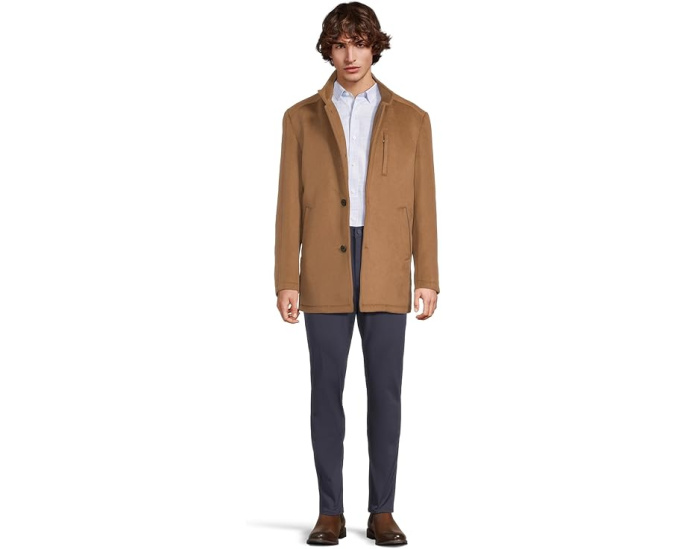 Шерстяное пальто Johnston & Murphy Upton Car Coat с отстегивающимся нагрудником