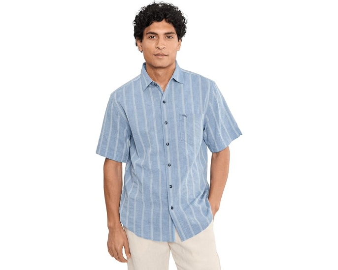 Рубашка Tommy Bahama S/S Nova Wave с коротким рукавом и воротником-стойкой