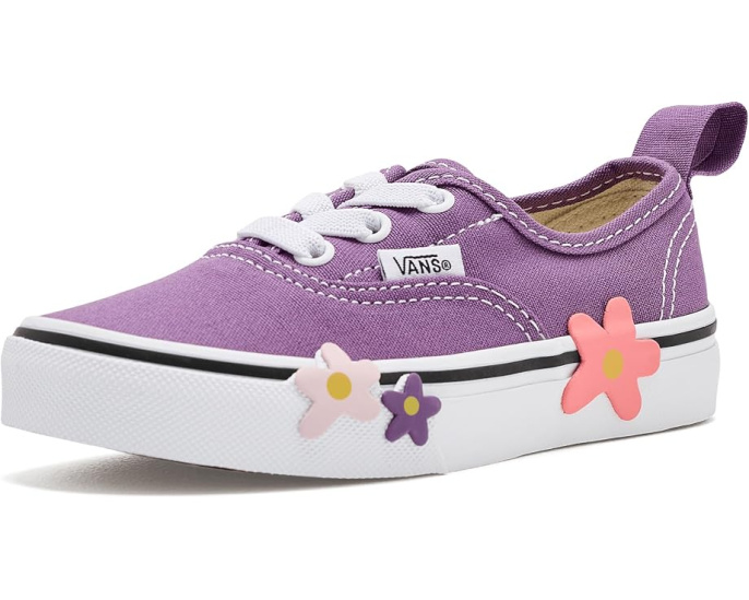 Детские кеды Vans с эластичными шнурками и цветами