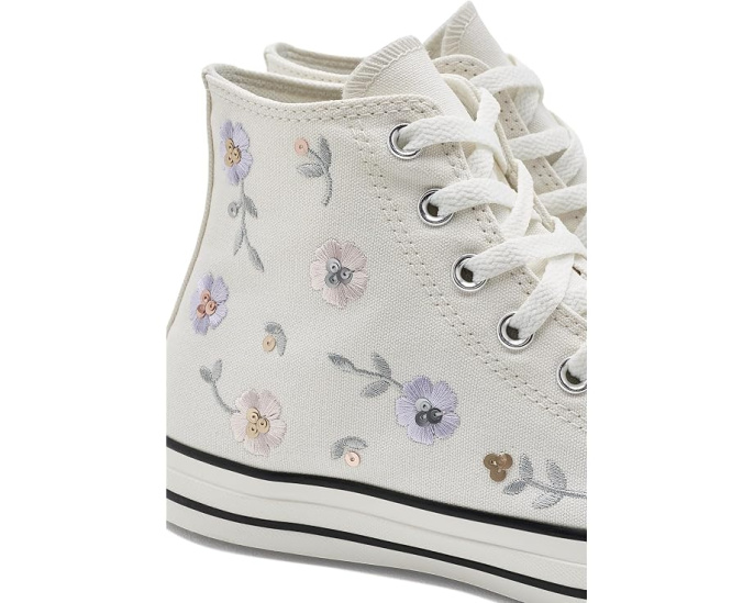 Кеды Converse Chuck Taylor All Star Sequin Flowers высокие с пайетками