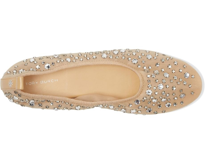 Балетки Tory Burch Crystal Ballet с кристаллами и эластичным краем