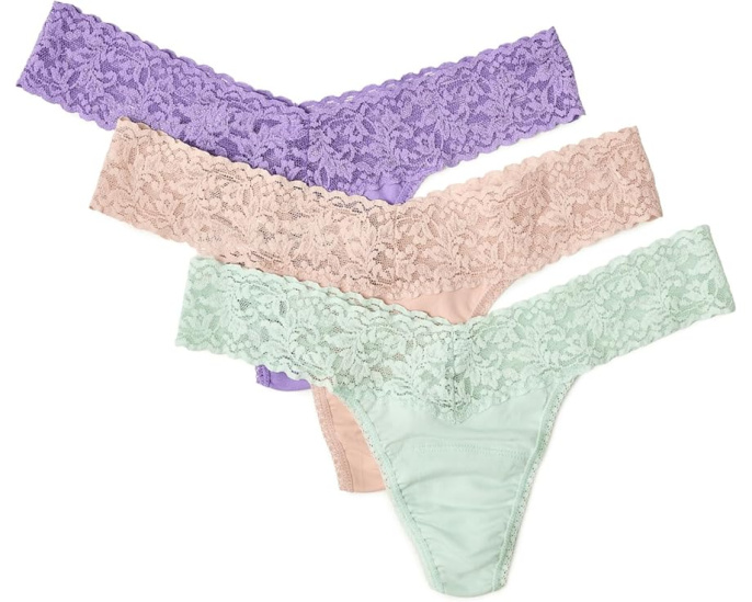 Трусы-стринги Supima Cotton Low Rise с кружевом 3 штуки от Hanky Panky