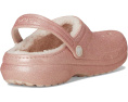 Crocs утепленные сабо Classic Lined Glitter для детей с блестками