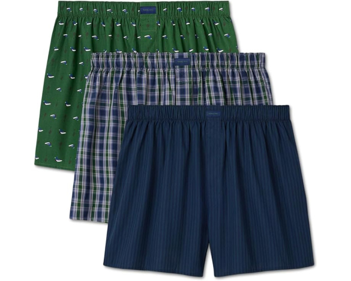 Набор Tommy John из 3 хлопковых боксеров с принтом Ducks/Cabin Plaid/Classic Stripe