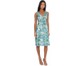 Платье миди Floral Jacquard от Adrianna Papell с V-образным вырезом