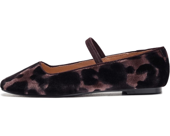 Greta Elastic Mary Jane - Leopard Velvet