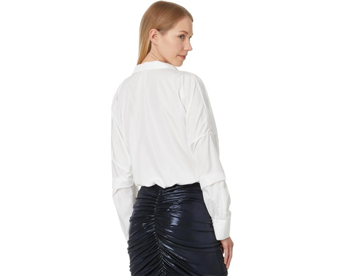 Боди Norma Kamali Super Oversized Boyfriend NK Shirt из хлопкового поплина на застежке-липучке