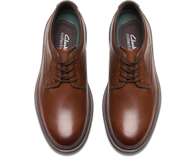 Дерби Clarks Burchill Derby из гладкой кожи темно-коричневые
