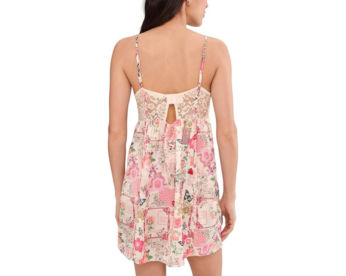 Комбинация Free People Midnight Muse мини с косточками и кружевными деталями