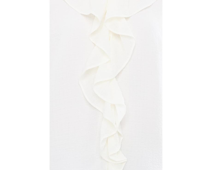 Топ CeCe Ruffled Pintuck Elbow Sleeve с рюшами и V-вырезом
