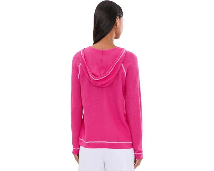 Толстовка с капюшоном Waffle Stitch V-Neck Elliott Lauren с V-образным вырезом