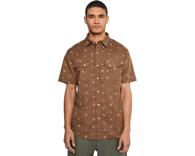 Рубашка Pendleton Laramie с коротким рукавом в цвете Horseshoe Brown