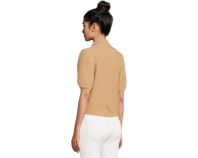 Mixed Stitch Elbow Sleeve Polo