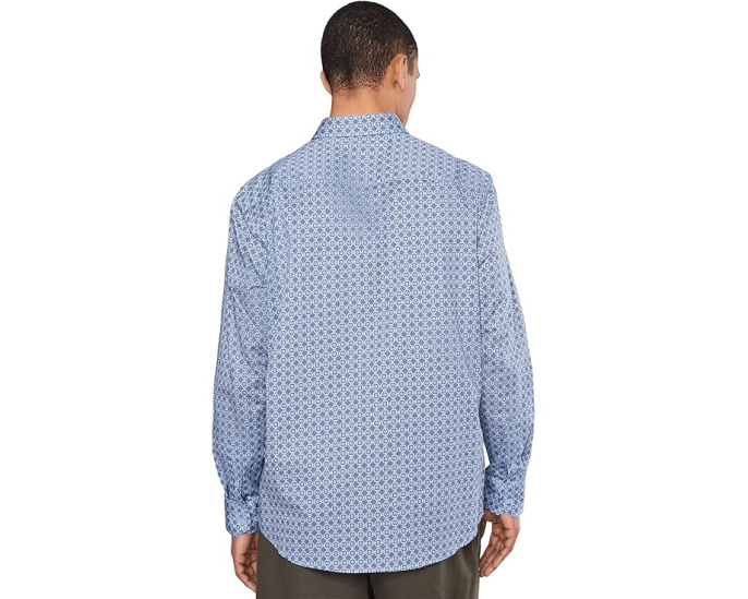 Рубашка Johnston & Murphy Logan Printed Cotton с длинным рукавом и скрытыми пуговицами на воротнике