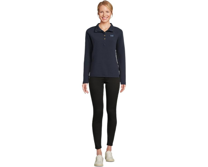 L.L.Bean Свитер Lakewashed Ottoman Knit с кнопками на воротнике