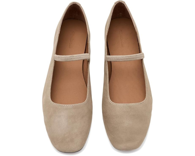 Балетки Madewell Greta из замши с эластичной лямкой