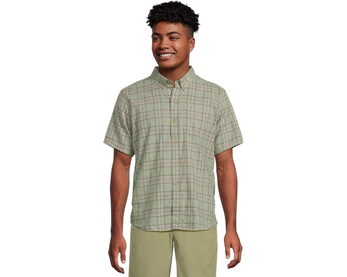 L.L.Bean Рубашка из смесового хлопка и конопли Stonecoast в клетку