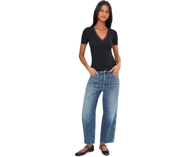 Топ с V-образным вырезом и кружевной отделкой Madewell