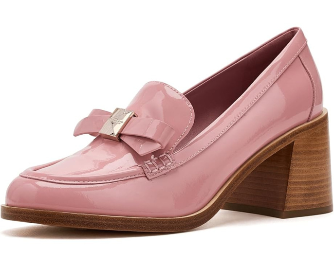 Kate Spade New York лоферы на каблуке Deco Bow из гладкой кожи