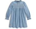 Сарафан Polo Ralph Lauren индиго с мелкой сборкой для малышей