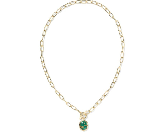 Kendra Scott колье-цепь Daphne Link And Chain с малахитом