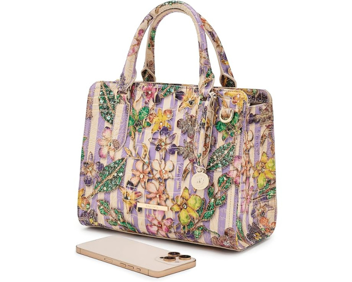 Сумка Brahmin Cami с принтом Pinstripe Petals