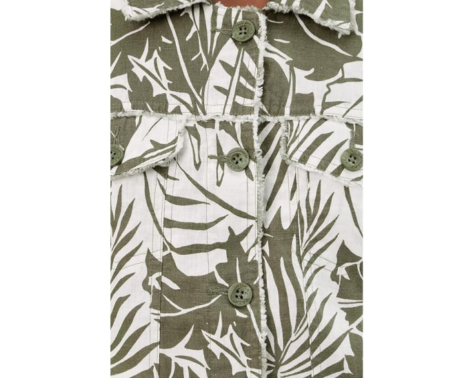 Куртка Tommy Bahama с цветочным принтом и необработанным краем из льна