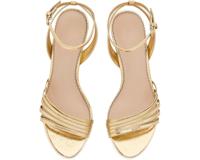 Cinq à Sept сандалии Jackie Metallic Strappy на каблуке