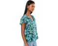 CeCe топ с цветочным принтом и рукавами Floral Shirred Flutter Sleeve