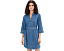 Короткое платье Tommy Bahama из денима с рукавом 3/4 и поясом
