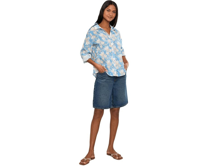 Хлопковая рубашка Shadow Floral Core Cotton от NIC+ZOE с цветочным принтом