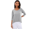 Mod-o-doc Футболка с круглым вырезом и рукавами 3/4 в цвете Heather Smoke