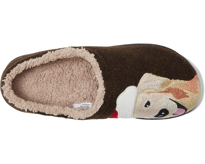 L.L.Bean Уютные тапочки Daybreak Scuff с рисунком собаки и шерстяным верхом