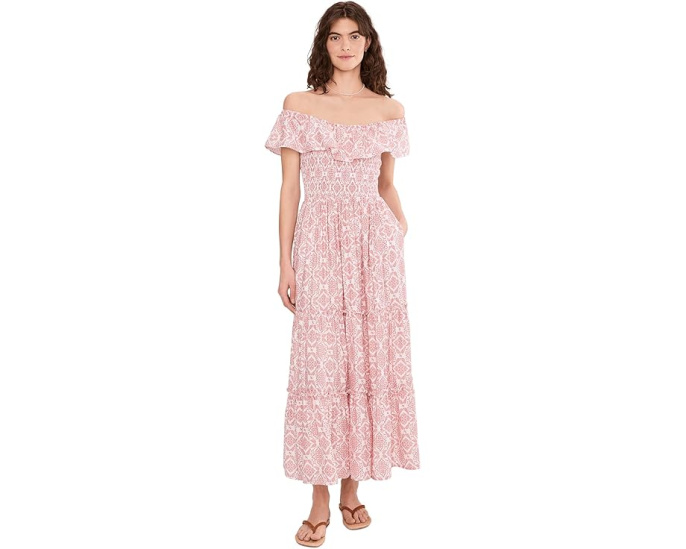 Платье Vince Camuto с открытыми плечами и ярусами из сборки