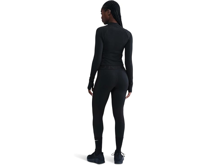 Топ Nike Pro Dri-FIT Warm с длинным рукавом и сетчатым принтом