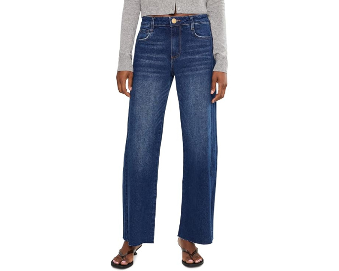 Meg High-Rise Wide Leg Side Panel Raw Hem
