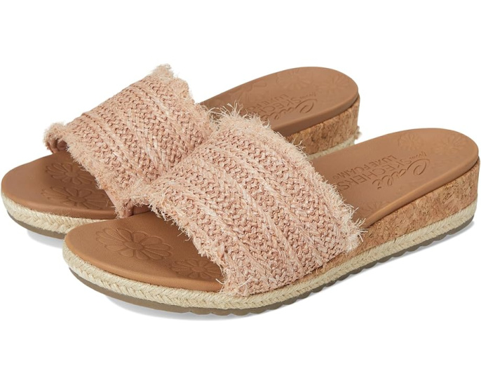 Сандалии Skechers Breezie Radiant Feels на пробковой платформе с ремешком из рафии