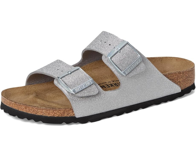 Сандалии Birkenstock Arizona Shiny Glitter с блестками и пробковой стелькой