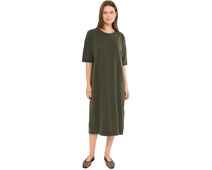 Платье Eileen Fisher миди из махры с воротником-хомутом