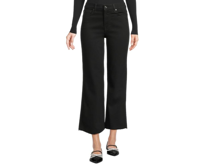 Черные укороченные джинсы 7 For All Mankind Cropped Alexa с высокой посадкой