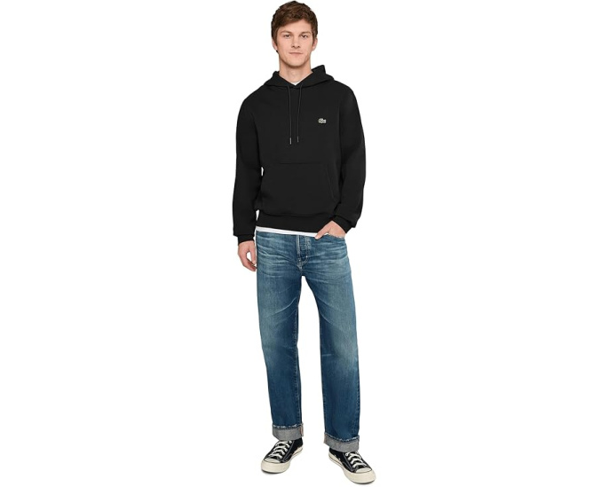 Худи Lacoste из флиса с капюшоном и карманом кенгуру из органического хлопка