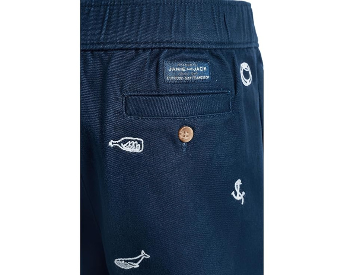 Шорты Janie and Jack Embroidered Pull On для малышей с вышивкой и карманами
