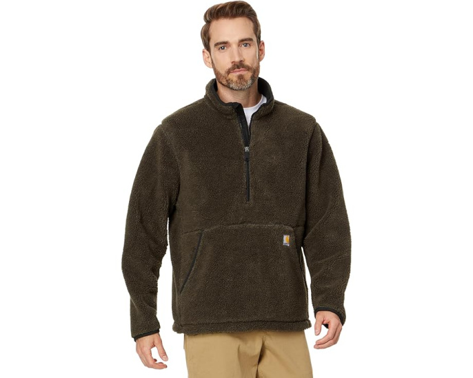 Худи Carhartt Loose Fit Fleece с флисом и четвертной молнией