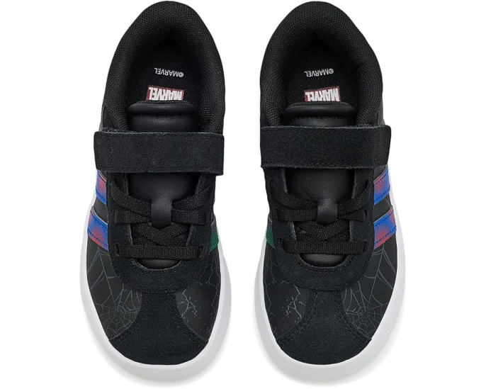 Adidas кроссовки Marvel VL Court 3.0 для детей с эластичной шнуровкой Черные