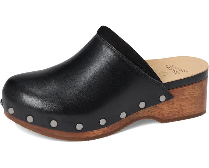 Деревянные сабо Andie ручной работы с кожаным верхом и каблуком Dansko
